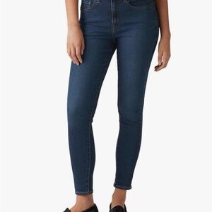 Levi's 721 High Rise Skinny Dark Blue Wash Denim Jeans Stretch Ankle 29” Inseam